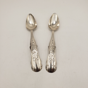Pair Dutch Silver Sugar Spoons