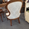 Ivory Brocade Slipper Chair