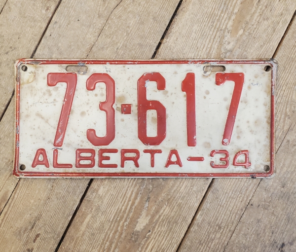 1934 Alberta License Plate