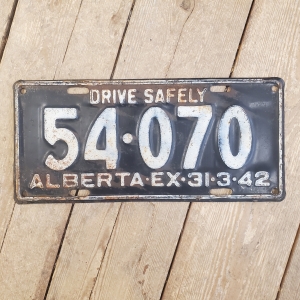 1942 Alberta License Plate