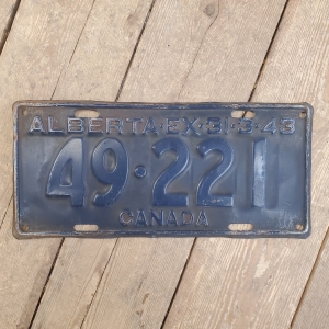 1943 Alberta License Plate