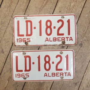 Pair 1965 Alberta License Plates