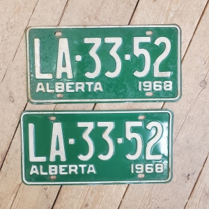Pair 1968 Alberta License Plates
