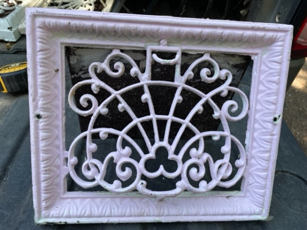 Pink Louvered Antique Wall Grate